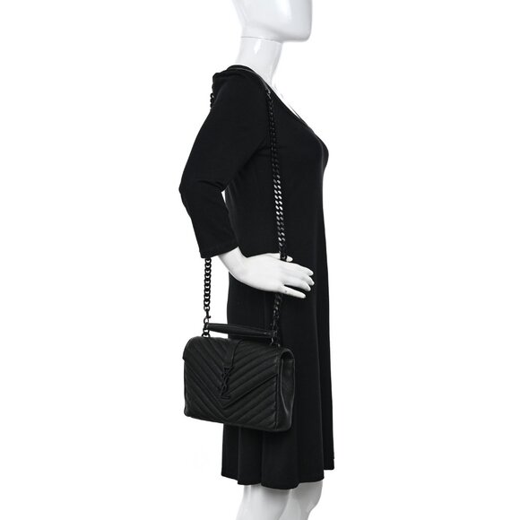 YVES SAINT LAURENT Grain De Poudre Textured Mixed Matelasse Triquilt Medium GUC - Picture 6 of 10